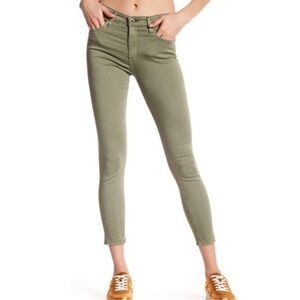 AG Adriano Goldschmied The Farrah High Rise Skinny Crop Jean 27 Light Army Green